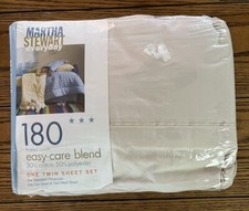 NEW - Martha Stewart Everyday Twin Sheet Set - Beige - 180 Thread Count