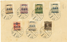CROATIA : 1918 SHS OVERPRINTS ON HUNGARY STAMPS CANCELLED TO ORDER RIVER