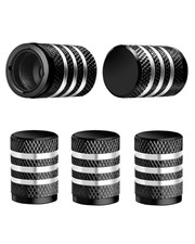 Tire Valve Stem Cap Cover - 5 Pack Air Caps Metal Universal Black Tire Valve Stem Cap Cover - 5 Pack Air Caps Metal Universal Black
