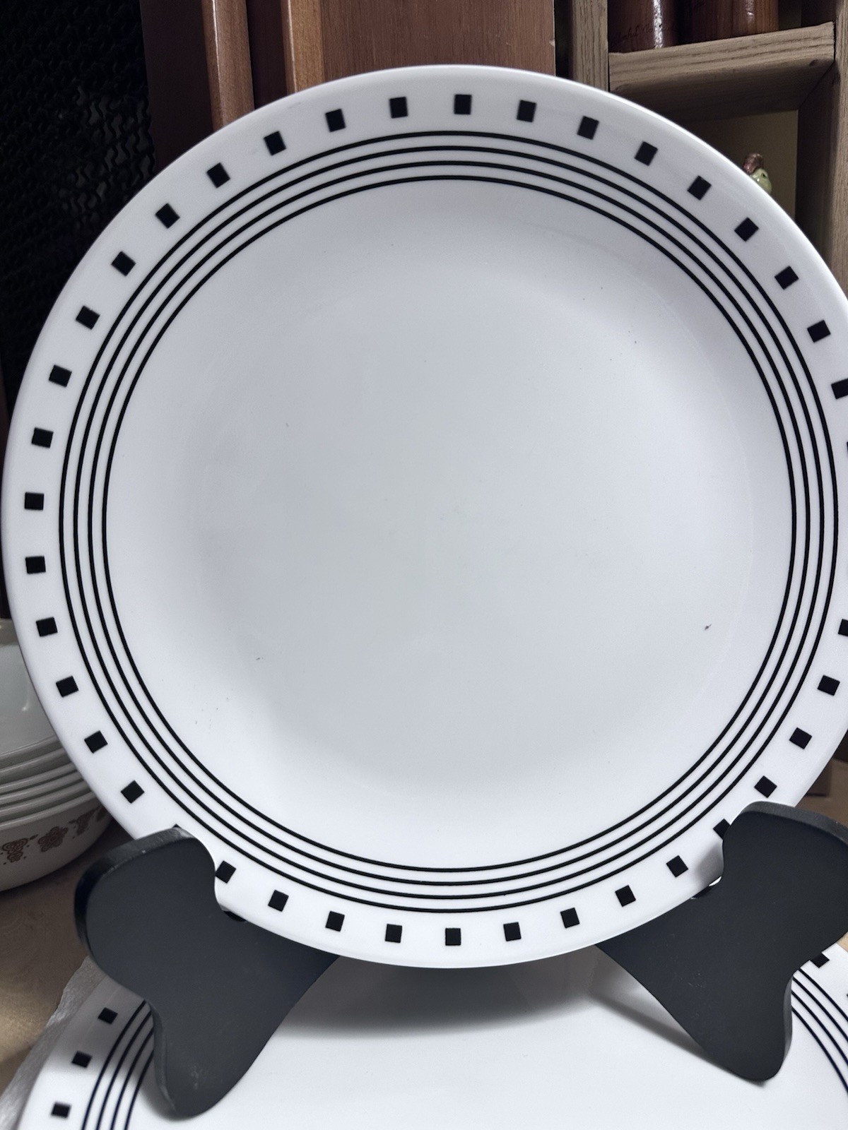 4 Corelle Corning Vitrelle City Block Dinner Plates 10” Euc - Made In Usa