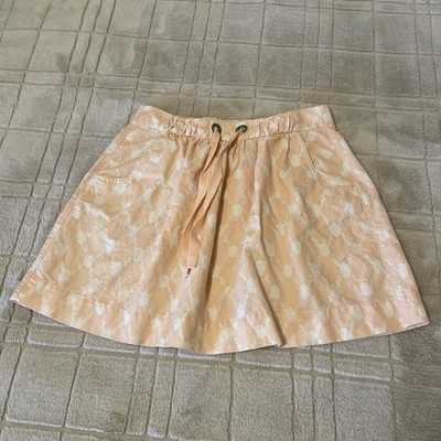 JCREW Women s Skirt Small Linen Blend Pull Peach Aztec Rodeo Festival Western