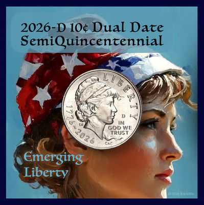  2026-D SemiQ / Dual Date Dime / Emerging Liberty Pic Card / US MINT DIRECT  