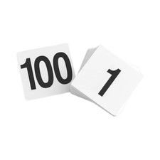 Number Cards 4"x4" Black on White   Table Numbers 1-100, Double Sided Bold Nu...