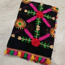 Indian Vintage Punjab Wedding Phulkari Embroidery Dupatta Scarf Veil Stole Hijab