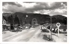 Grand Lake CO Colorado Business Section Texaco Signage RPPC Photo Postcard COPY