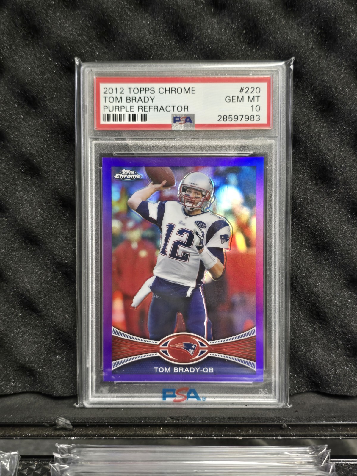 TOM BRADY 2012 Topps Chrome #220 Purple Refractor /499 PSA 10 Patriots SP HOF