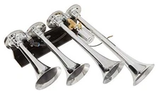 "" V003A CHROME 4 Trumpet LOUD 149 Decibels Train Air Horn Chrome