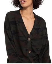 Sanctuary Ladies Daytripper Cardigan in Mother Nature Camo XL