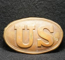 WH15106 VERY COOL VINTAGE 1970s  U.S.  UNITED STATES REINACTOR BELT BUCKLE