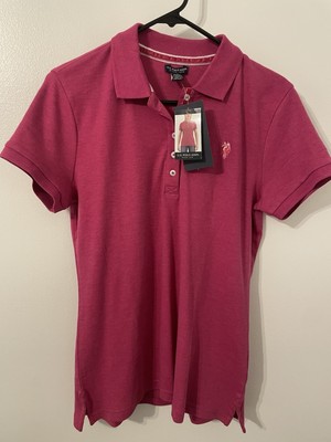 U.S. POLO ASSN. Juniors Large Pink Fuchsia Collared Short Sleeve Polo Shirt NWT