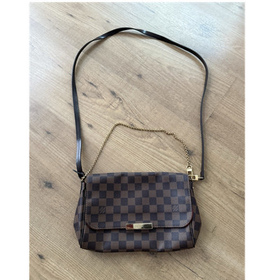 Louis Vuitton Damier Ebene Schultertasche Kette Braun/Rot Magnet, Träger
