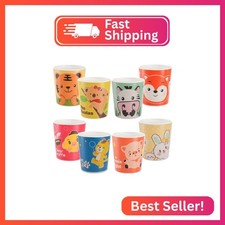 Lyellfe 8 Pack Bamboo Cup, Heavy Duty Drinking Cups, 6 Oz BPA Free Stackable Wat