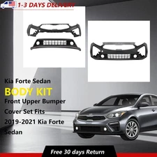 Front Bumper Cover and Grille Set Fits 2019-2021 Kia Forte Sedan
