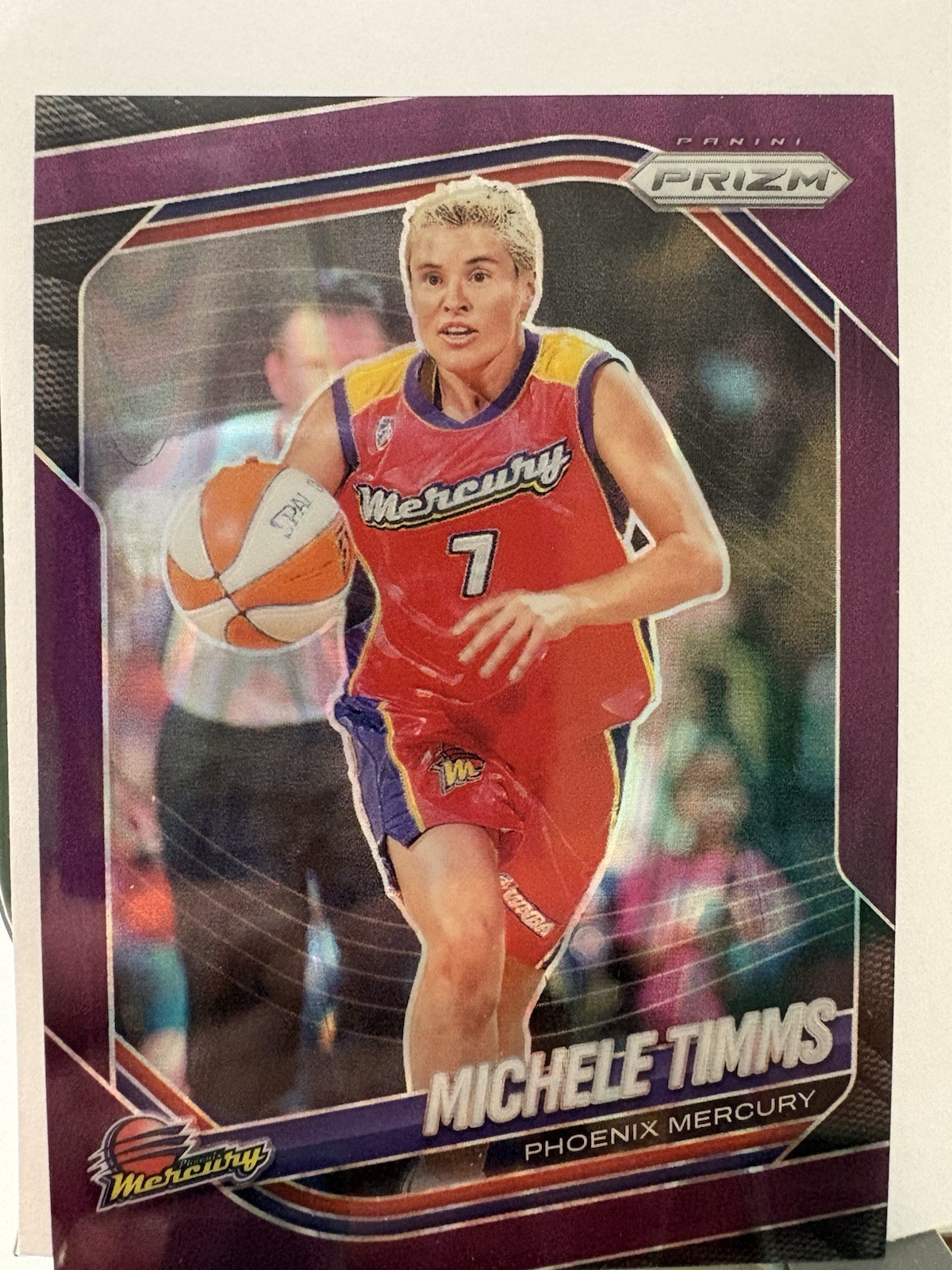 2025 Panini Prizm WNBA #133 Michele Timms Purple Seismic 092 /175 view 2