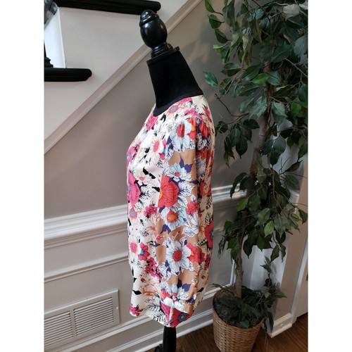 Tinley Road Blouse Women S Multicolor Floral Long Sleeve Lined Dressy Top - Picture 6 of 12
