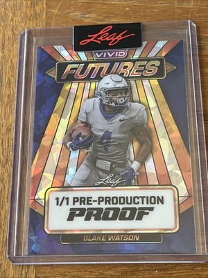 Vivid Futures Blake Watson 1/1 Pre-Production Proof Blue Crackled Ice