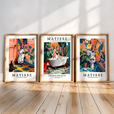 Siamese Cat Set of 3 Prints – Henri Matisse Style