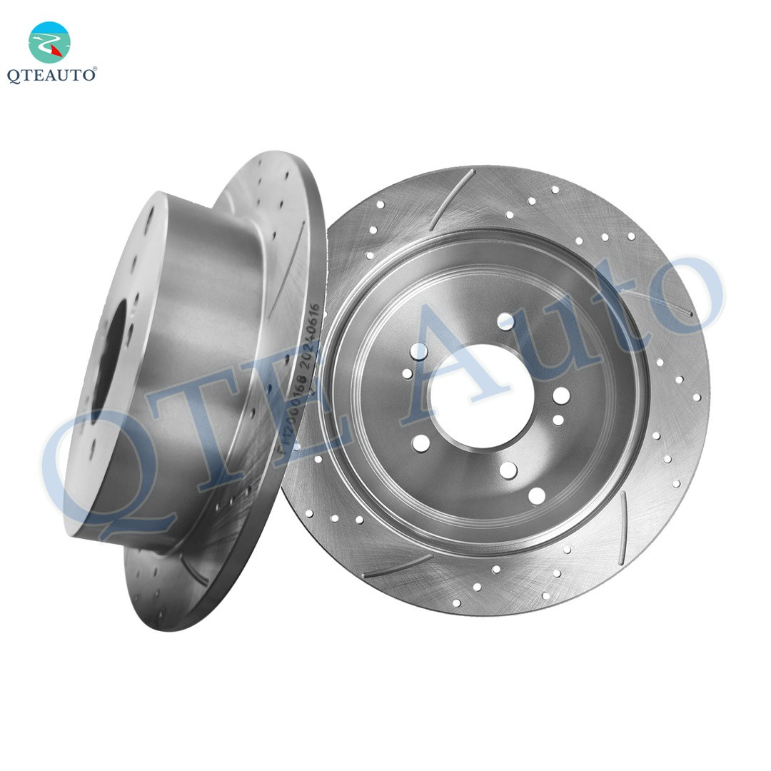 Rear 284mm Drilled Slotted Brake Disc Rotors For 2010 2015 Hyundai Tucson