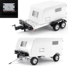RCBATER For RC 1/18 1/24 Trx4m Scx24 Trailer Kit w/ Hitch Light Carriage Compart