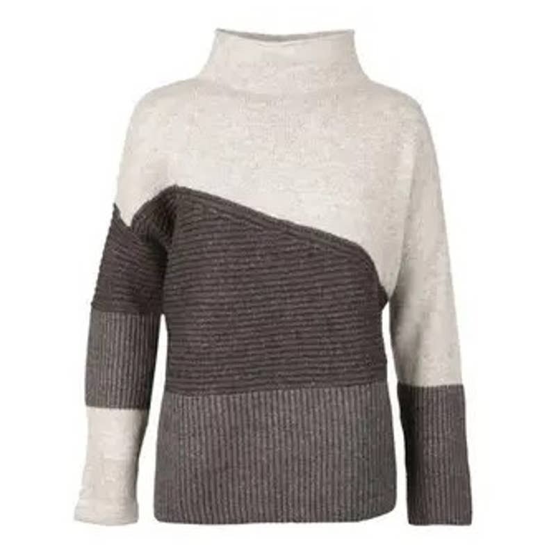French Connection Patchwork Mock Neck Sweater Siz… - image 4