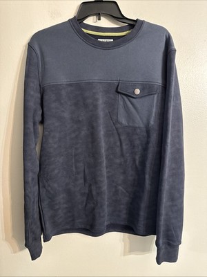 32 Bar Blues Sweatshirt Mens XL Blue Long Sleeve Pocket Crewneck Pullover