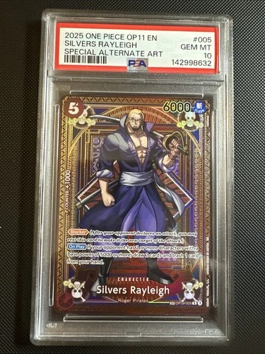 2025 ONE PIECE FIST OF DIVINE SPEED #OP09-005 SILVERS RAYLEIGH SP ALT ART PSA 10