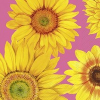 IHR Servietten Joyful Sunflower | Pink | 33 X 33 Cm | 3 Lagig | 20 Servietten
