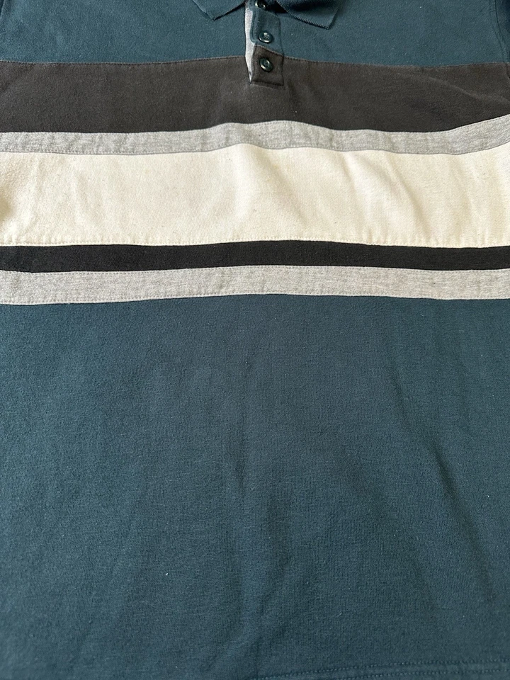 Camisa polo vintage David Taylor para hombre mediana de golf manga larga suéter a rayas Foto 3 de 4