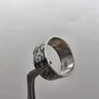 Vintage Siam Sterling Silver Niello Wide Band Ring - 6.3g - Size S/T