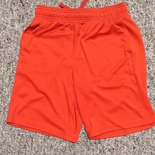 Athletic Works Boys 10/12 Athletic Shorts Mesh Polyester Orange w/ Drawstring