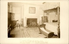 RPPC Bedroom John and Abigail Adams Quincy Massachusetts vintage postcard b737