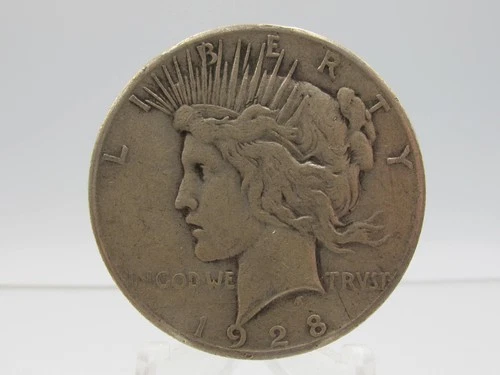 1928 Peace Silver Dollar Key Date $1 Coin Circulated VG/F Raw Nice Coin NR
