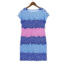 New! TALBOTS Dress Seashell Blue Pink Color Block Beach Medium W895