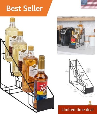 Space-Saving Metal Coffee Syrup Station - 17.25'' Stylish Countertop Holder