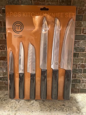 MasterChef Japanese Knife Set of 6 Kitchen Knives (Chef, Utility, Paring, Bon...