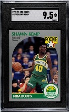 NBA Hoops 1990-91 Shawn Kemp #279 Rookie SGC 9.5 Seattle Supersonics