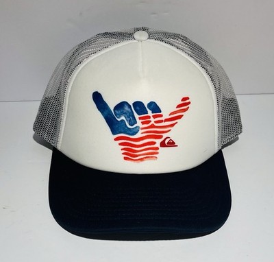 Quicksilver SHAKA Hang Loose Trucker Hat Foam & Mesh  Snapback Adjustable New