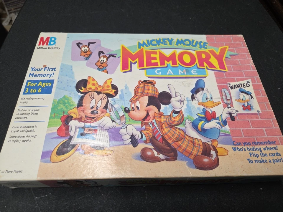 Milton Bradley Mickey Mouse Memory Game 1994 Vintage Complete No Instruction - Image 2 of 4