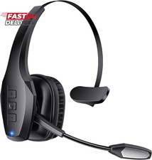 Trucker Bluetooth Headset, Wireless Headset with Mic, Bluetooth Headsets with Du