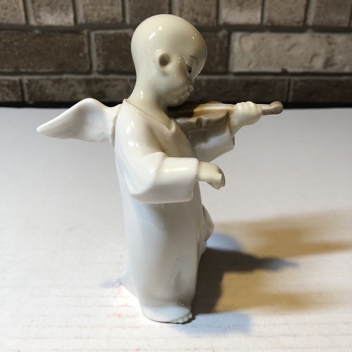 Vtg Lladro Asian Angel Boy Figurine Playing the Violin Porcelain Spain GCL - Picture 4 of 7