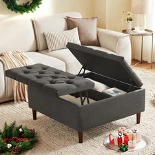 35 Inch Extra Large Storage Ottoman Coffee Table, No Assembly Required, Oversize