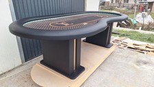LV Pokertisch mit LED Beleuchtung Sonderanfertigung individuelles Logo brandneu Casino Stil