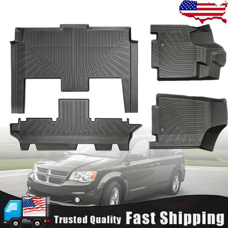 2008-2020 Dodge Grand Caravan 4-Piece All-Weather Floor Mats Set Front & Rear