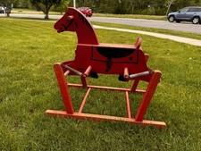 Vintage Wooden Red Rocking Wonder  Horse on Springs 1940&rsquo;s Original Parts/Paint