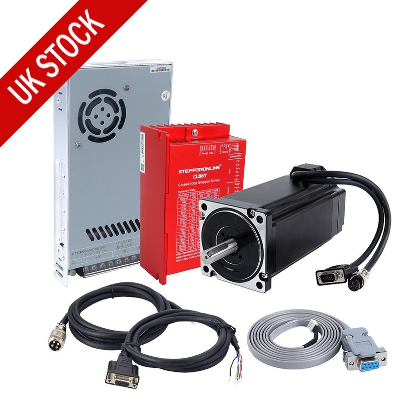 STEPPERONLINE NEMA34 12Nm Servo Closed-Loop Stepper Motor Driver & Power CNC Kit
