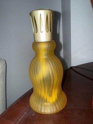 LAMPE BERGER  FLORENCE TEYSSEDRE YELLOW FROSTED GLASS CATALYTIC OIL LAMP + WICK