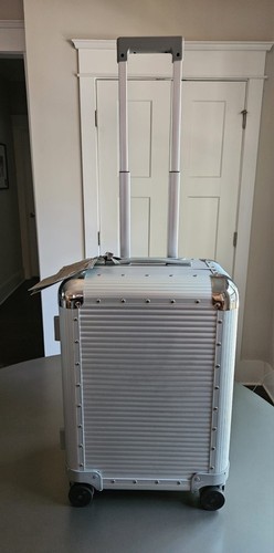 Fabbrica Pelletterie Milano FPM Aluminum Silver Rolling Trolley; Gorgeous+Rare - Picture 10 of 19