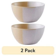 2 Pack Yellow Stoneware Cereal Bowl Durable Dishwasher Microwave Safe
