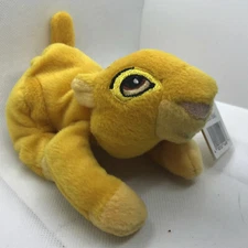 VINTAGE DISNEY PLUSH SIMBA FROM THE LION KING BEAN BAG NEW WITH TAGS NWT