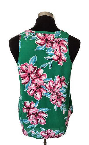 Blusa Hawaiana Van Heusen Para Mujer Talla M Multicolor Tropical Floral Sin Mangas - Imagen 14 de 17